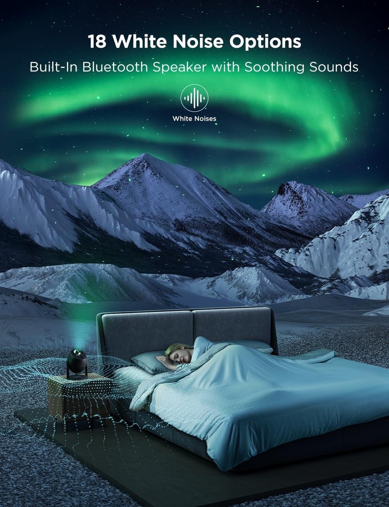 Multicolor Aurora Flow Projector - 3 Wave Effects, Bluetooth & Custom Settings