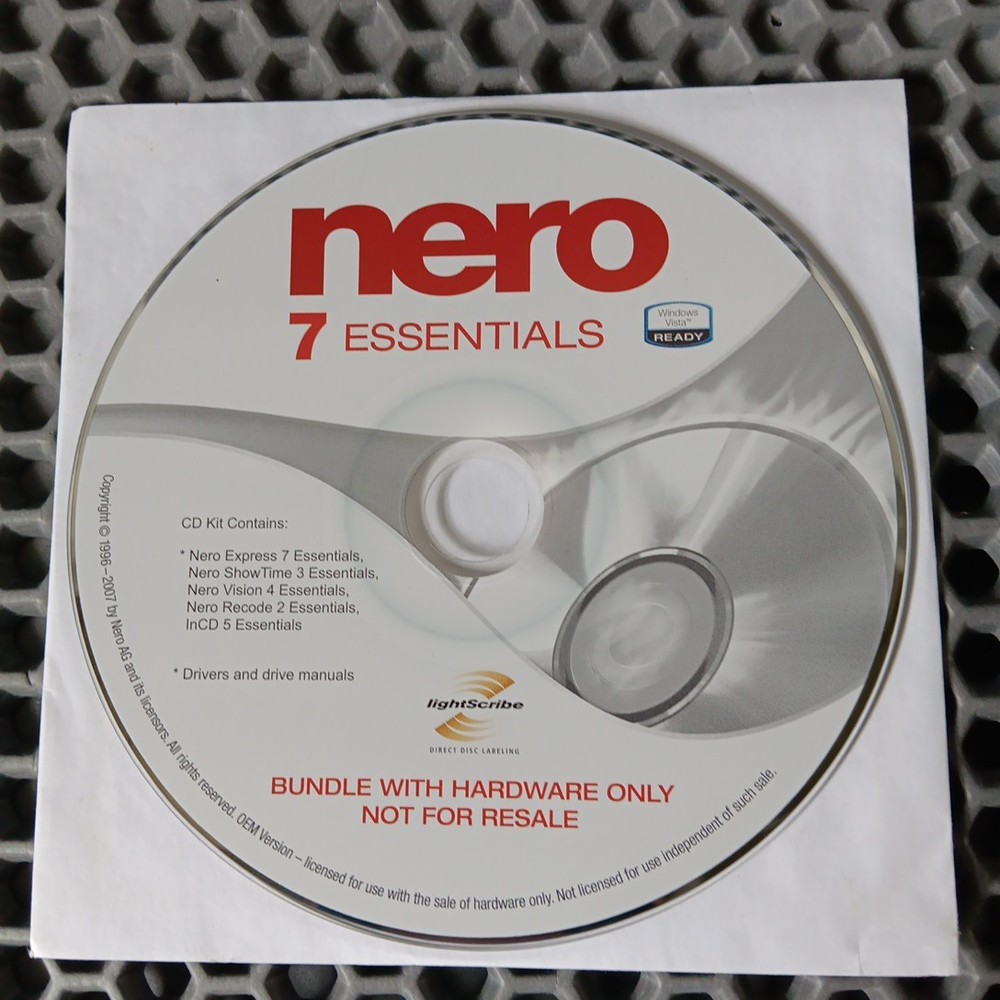 Genuine Nero 7 Essentials CD DVD Burning Software