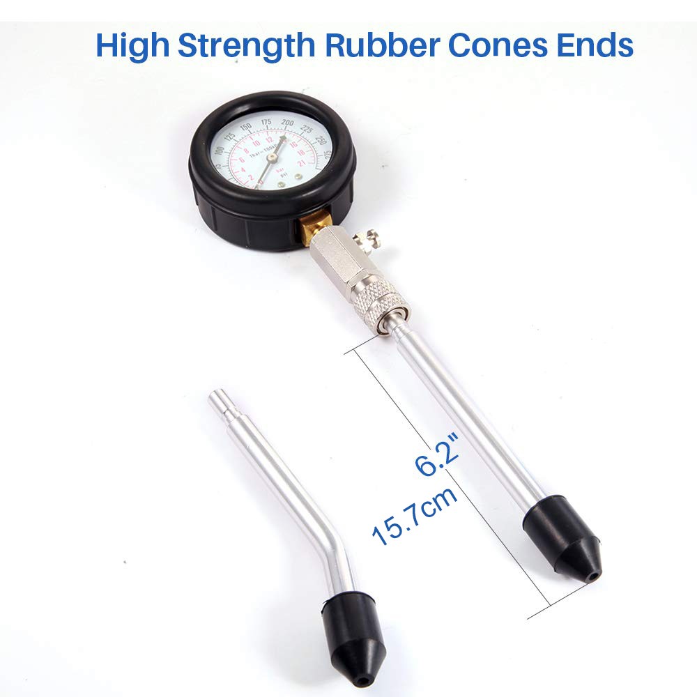 Small Engine Cylinder Compression Gauge Tester Kit Gas Diagnostic Tester Set