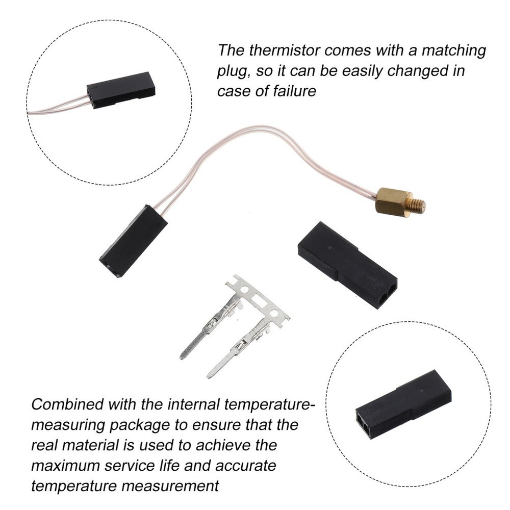 1 Set Premium Thermistor Printer for 3D Printer Extruder Extruder Thermistor