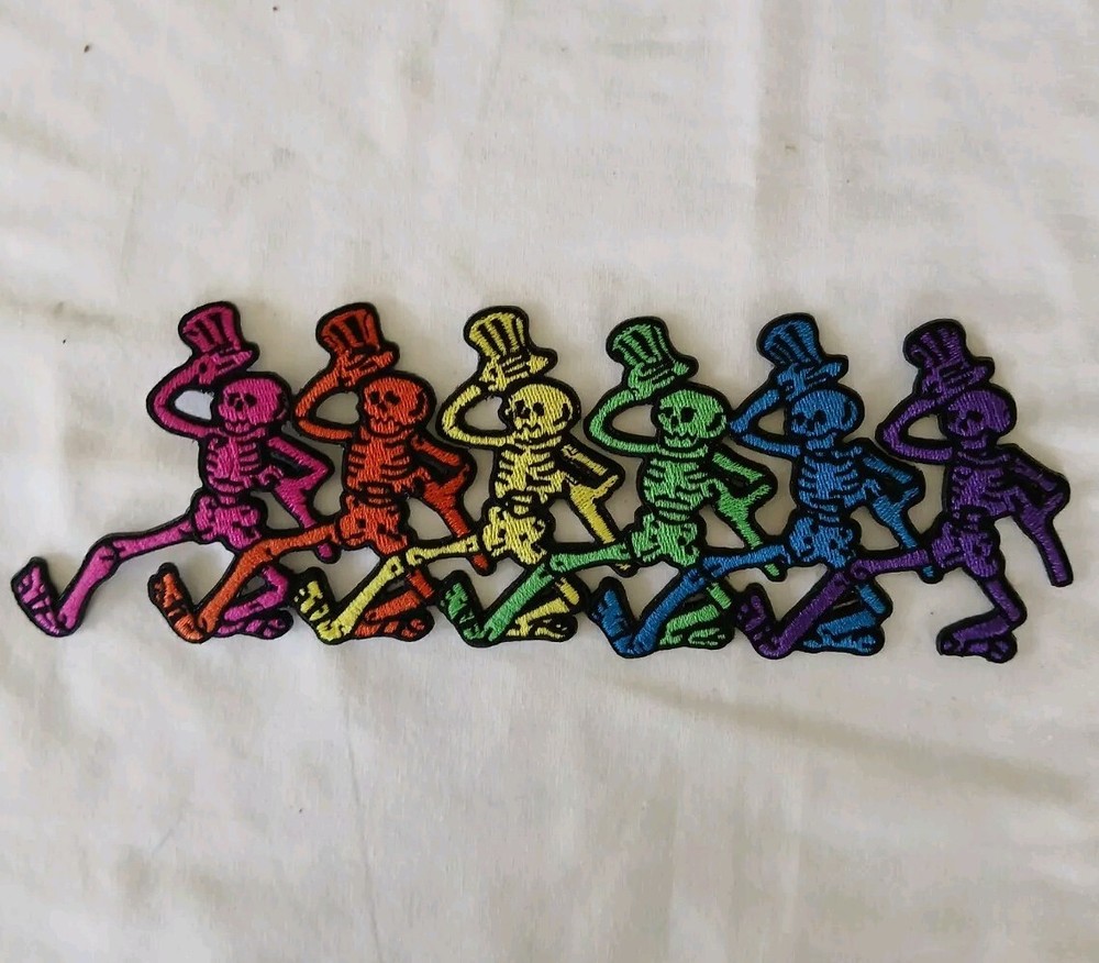 Grateful Dead Marching Bones Dancing Bones Embroidered Back Patch 9.1/2" x 3"