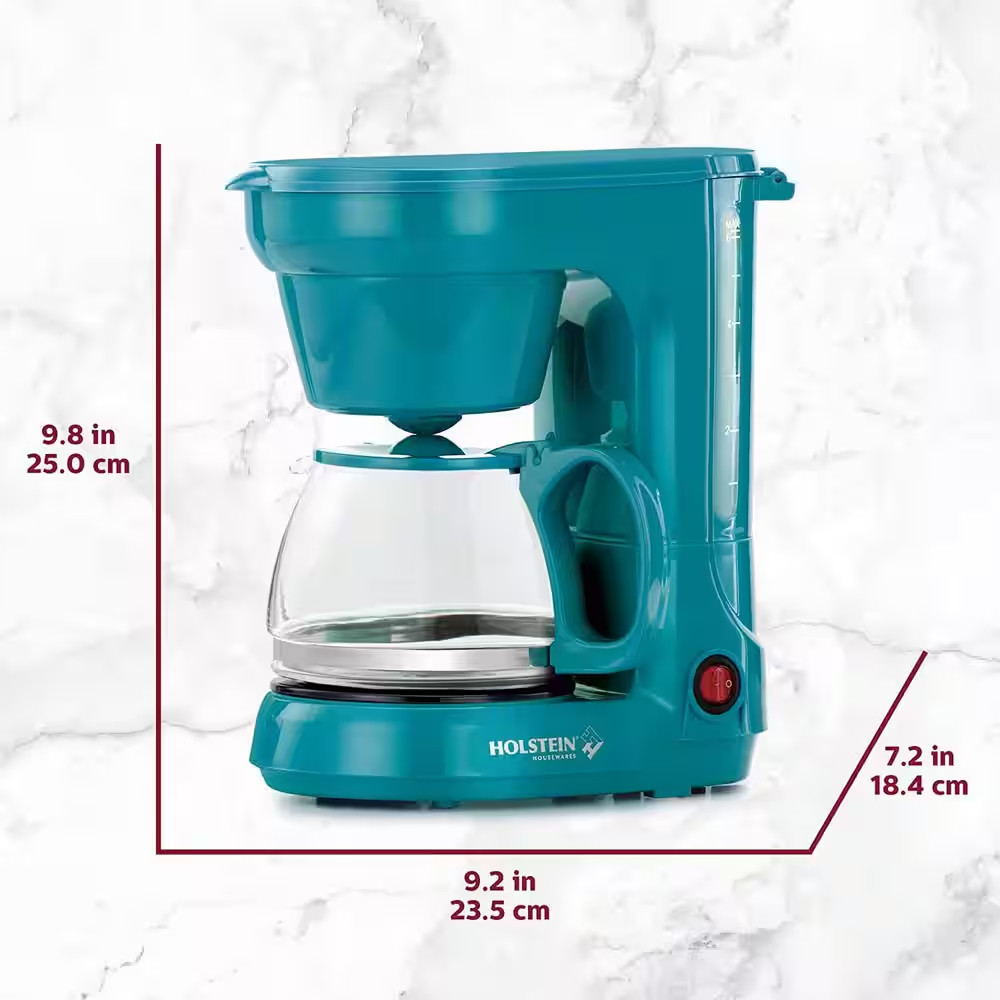 Everyday 5-Cup Teal Coffee Maker