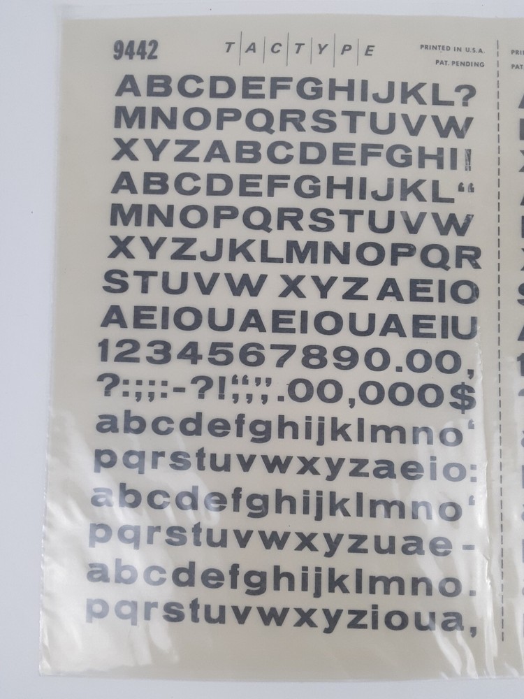 TACTYPE 9442 double Sheet Dry Transfer