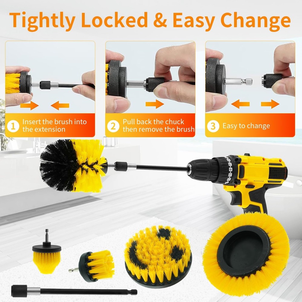 10 Pack Drill Brush Attachment Set, Drill Scrubber Brush Kit, Drill Cleaning ...