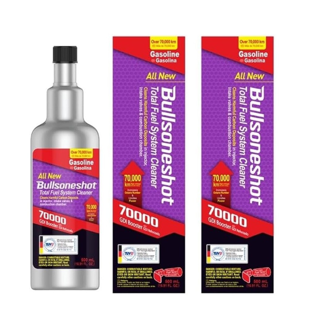 2 Pack Bullsoneshot 70000 Total Fuel System Cleaner Additive for Gasoline Engine