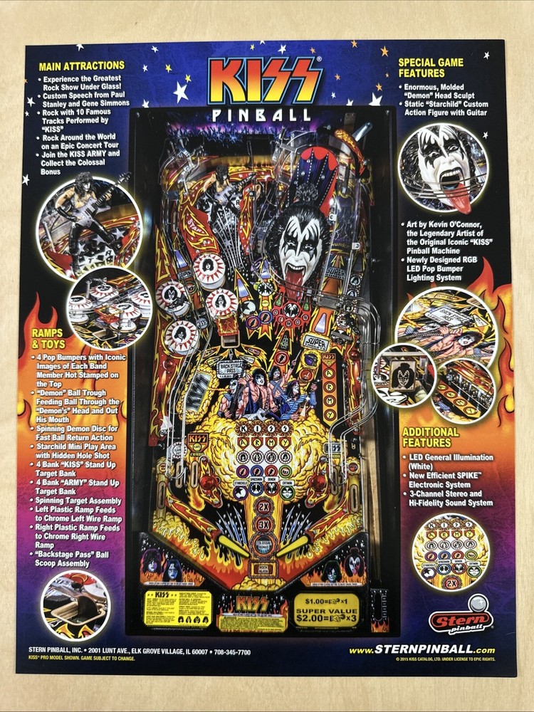 Stern Kiss Pro Pinball Flyer