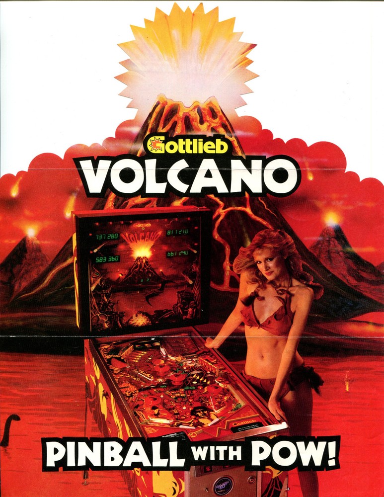 Volcano Gottlieb Pinball Flyer / Brochure / Ad