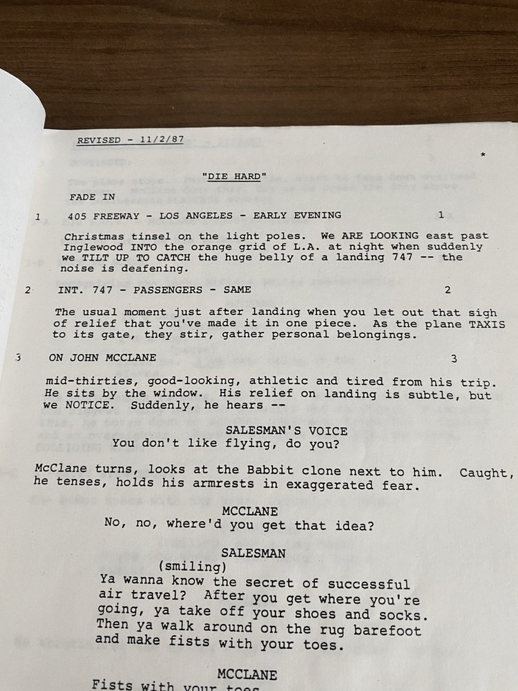Original DIE HARD Steven E. de Souza’s Personal Draft Script Nov 1987 RARE