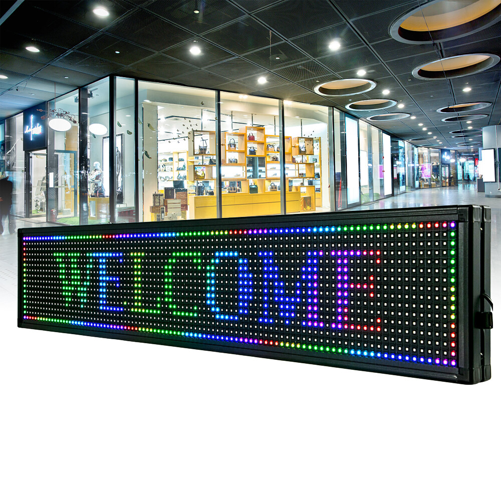 LED Sign 40" X 8" Scrolling Message Display Board 7 Color Programmable