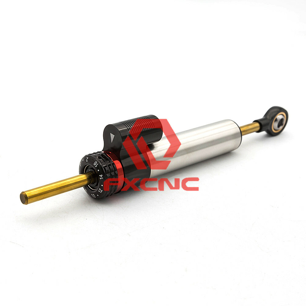 CNC Universal Motorcycle Steering Damper Stabilizer Linear Alumunm Silver 1xPcs