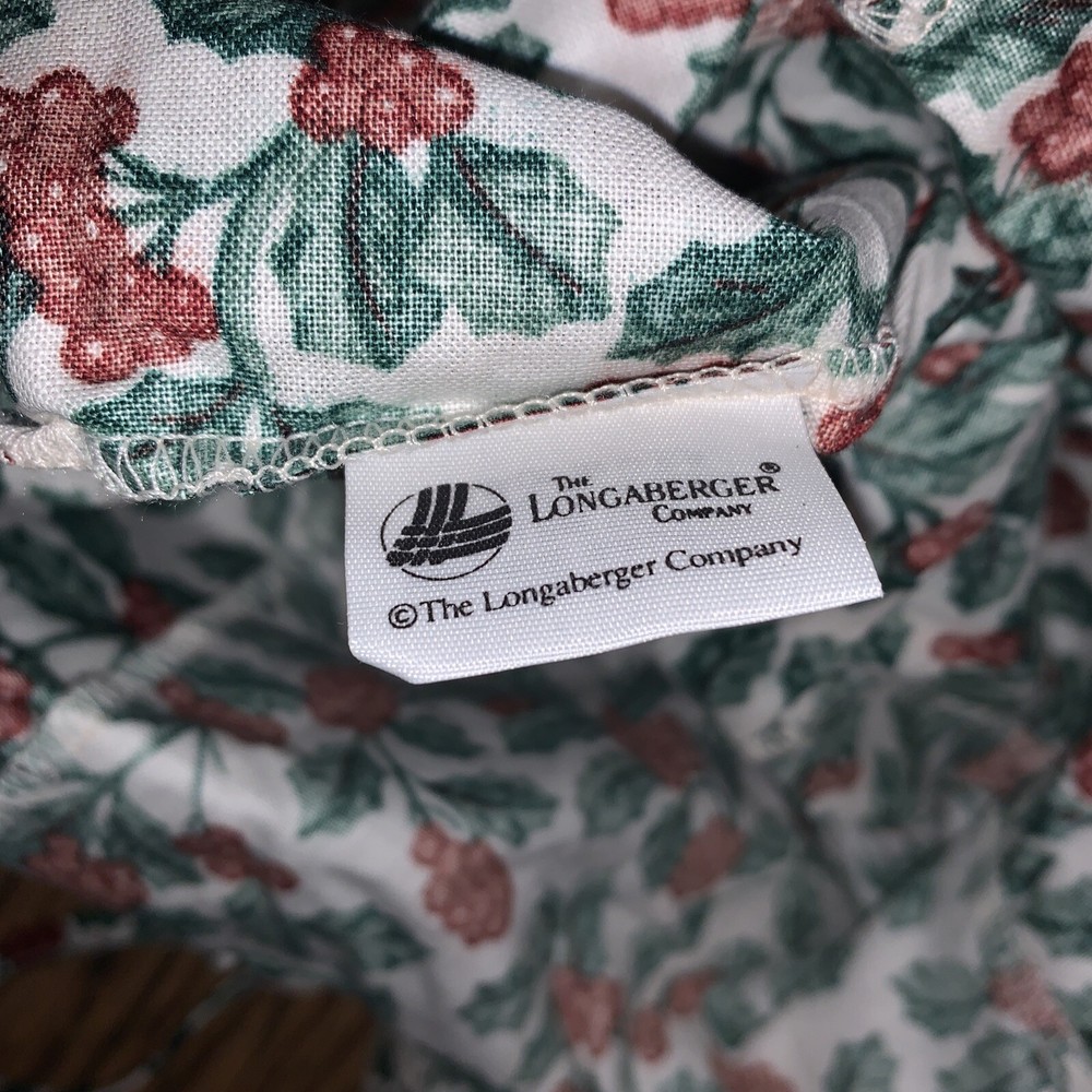 Longaberger Cranberry Basket Liner Holly