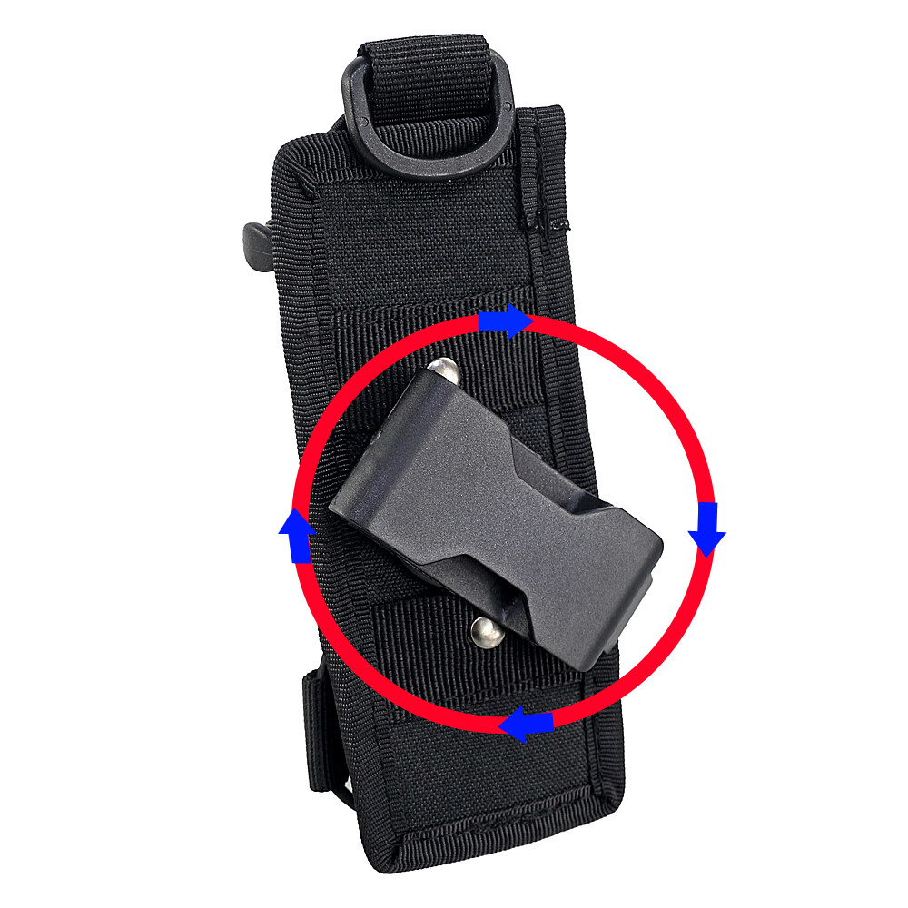 Tactical Flashlight Holster for Open Top Flashlight Holder 360 Degrees Rotatable