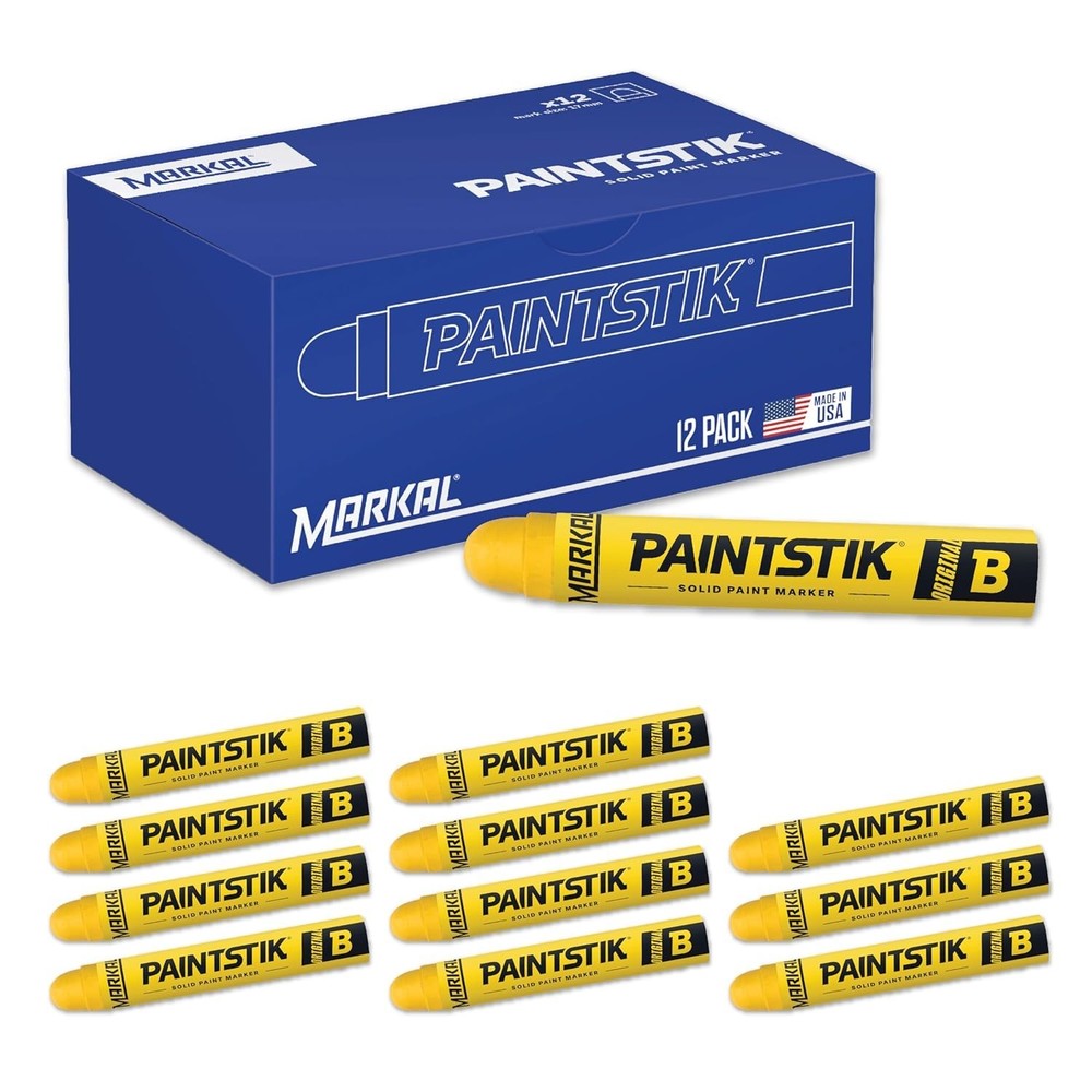 80221 B Paintstik Solid Paint Ambient Surface Marker, Yellow, 11/16" x 4-3/4"...