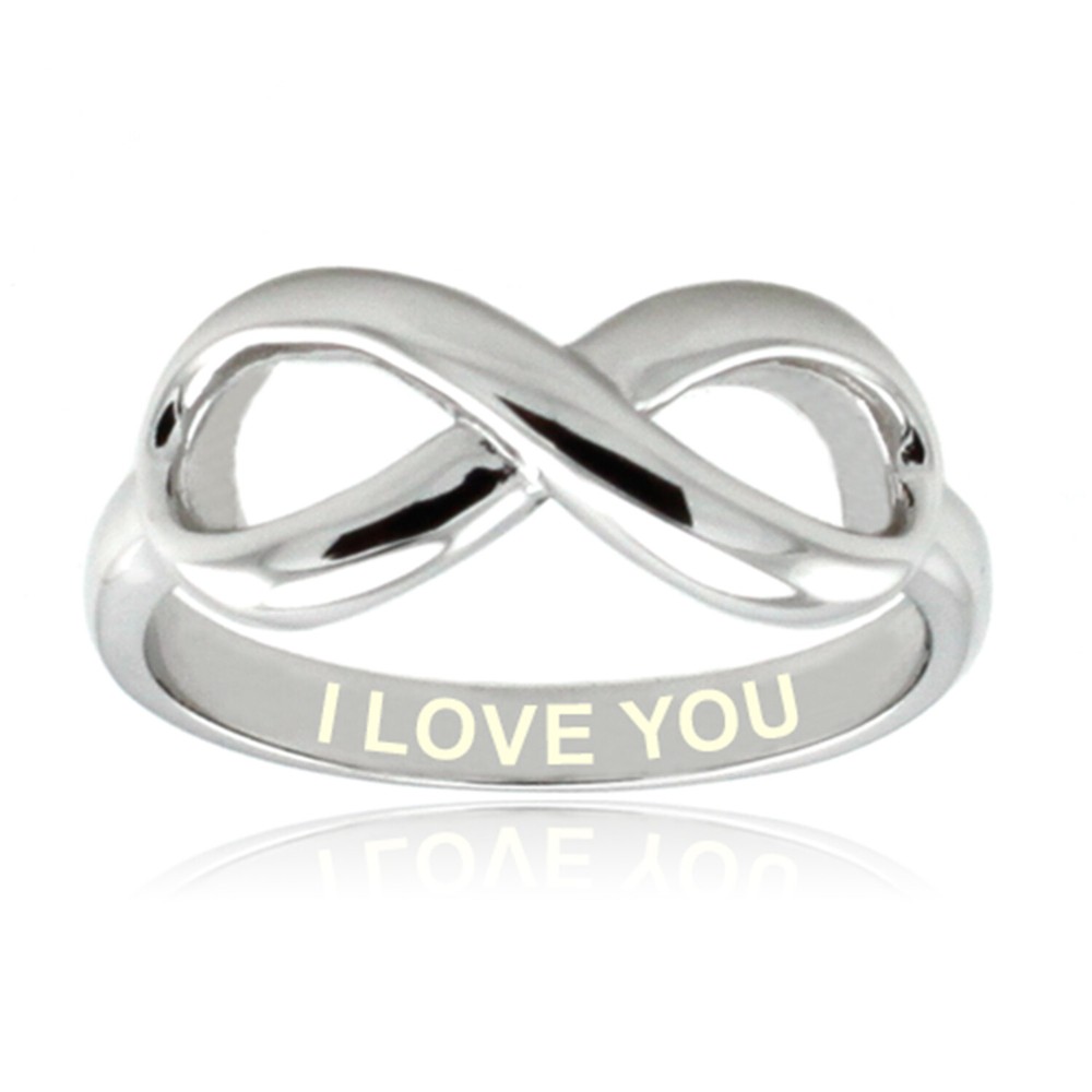 Sterling Silver 925 "I Love You" Infinity Ring