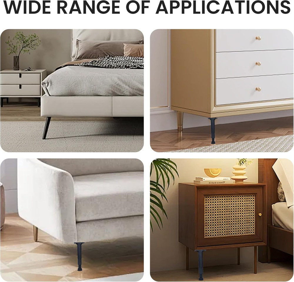 8 PCS Adjustable Bed Frame Support Legs, Heavy Duty Replacement Bed Legs Kit ...