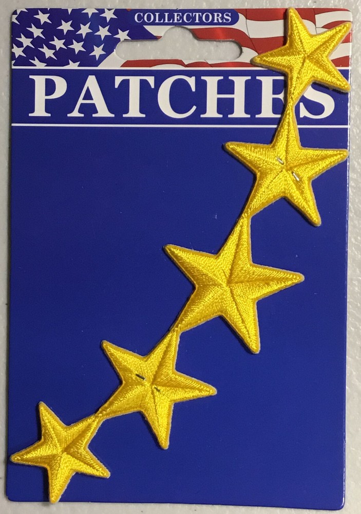 5 Gold Stars Embroiderd patch