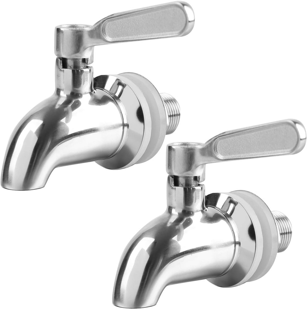 Bekith 2 Pack Beverage Dispenser Replacement Spigot, Stainless Steel Polished Fi