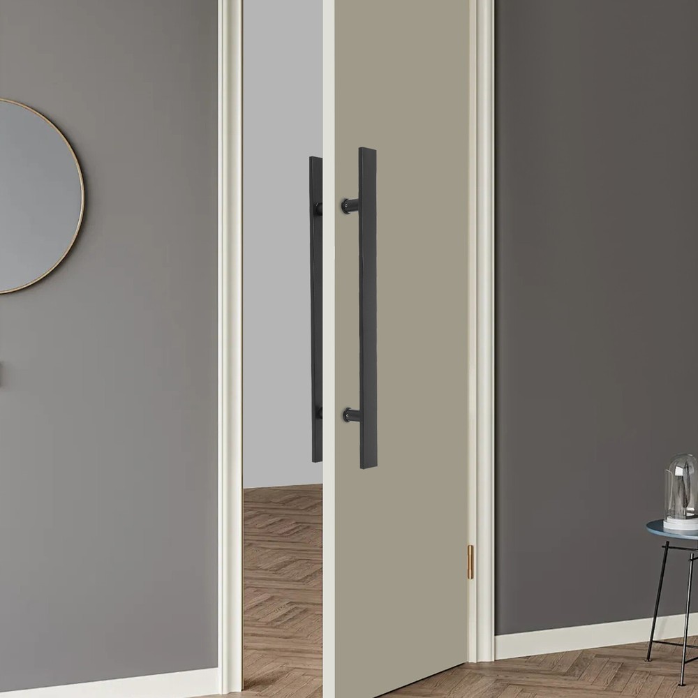 Double Sided Stainless Steel Door Handle black H Shape Door Pull Handle