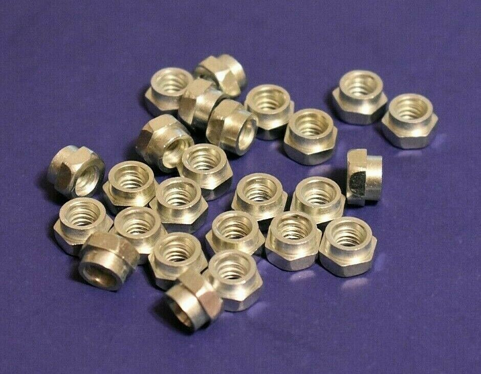 50 Battery Bolt Shouldered Nuts 1/4-20