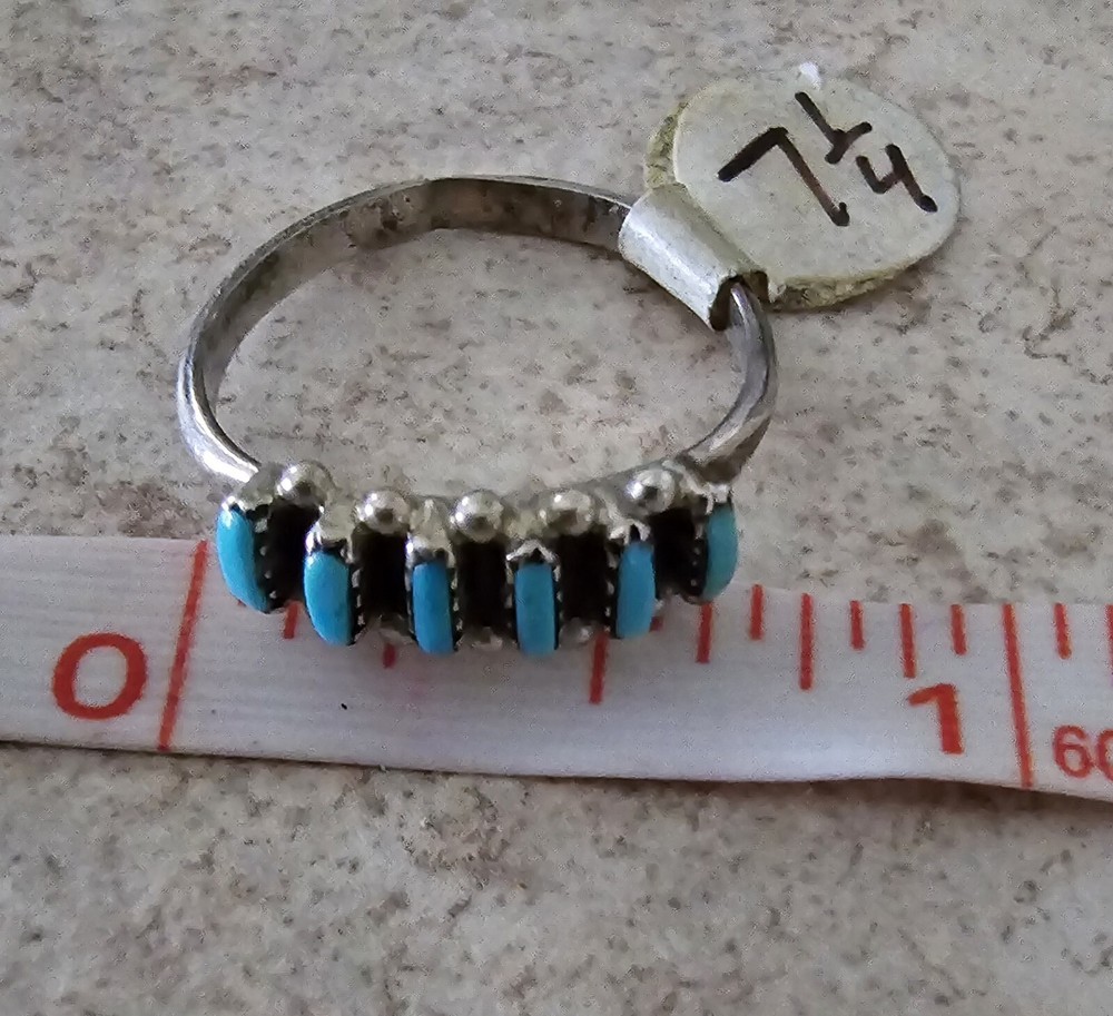 Native American Zuni Turquoise Ring Size 7.25 NWT