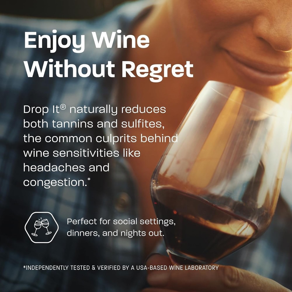 Drop It Wine Drops, Original - 10 mL Bottle - Treats Up to 55 Glasses