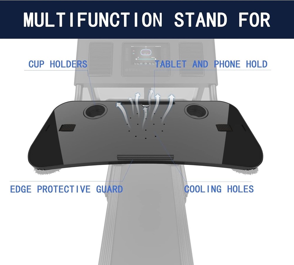 Easy Assembly Treadmill Desk Attachment - Ergonomic Tray for Laptops & Drinks