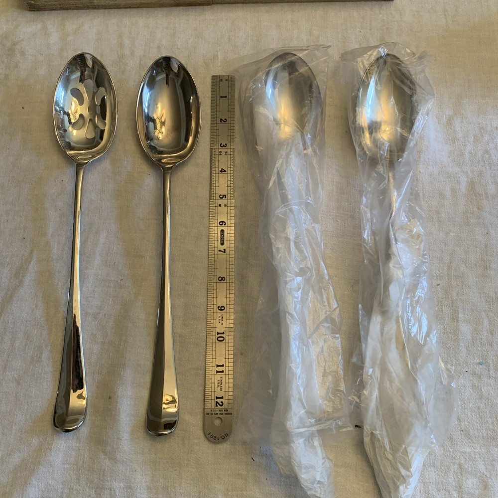 12.5 Inch Silver Plate Serving Spoons