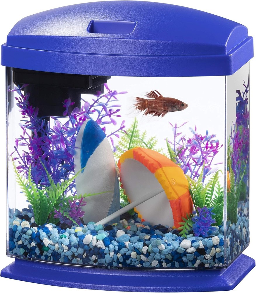 Blue Small Fish Tank with SmartClean Technology
