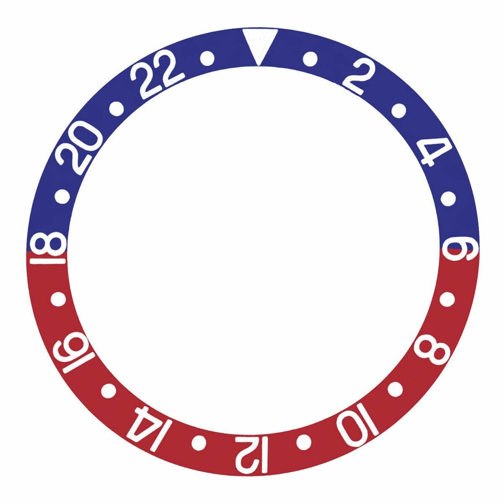 REPLACEMENT BEZEL INSERT BLUE/RED PEPSI FOR WATCH 37.80MM X 30.20MM