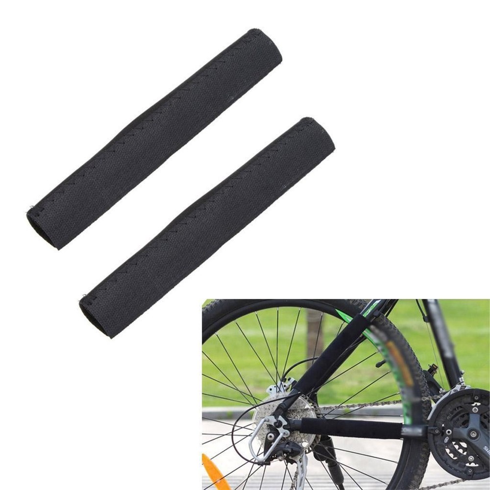 2Pcs Chain Protector Bicycle Guard Cover Neoprene Black Frame