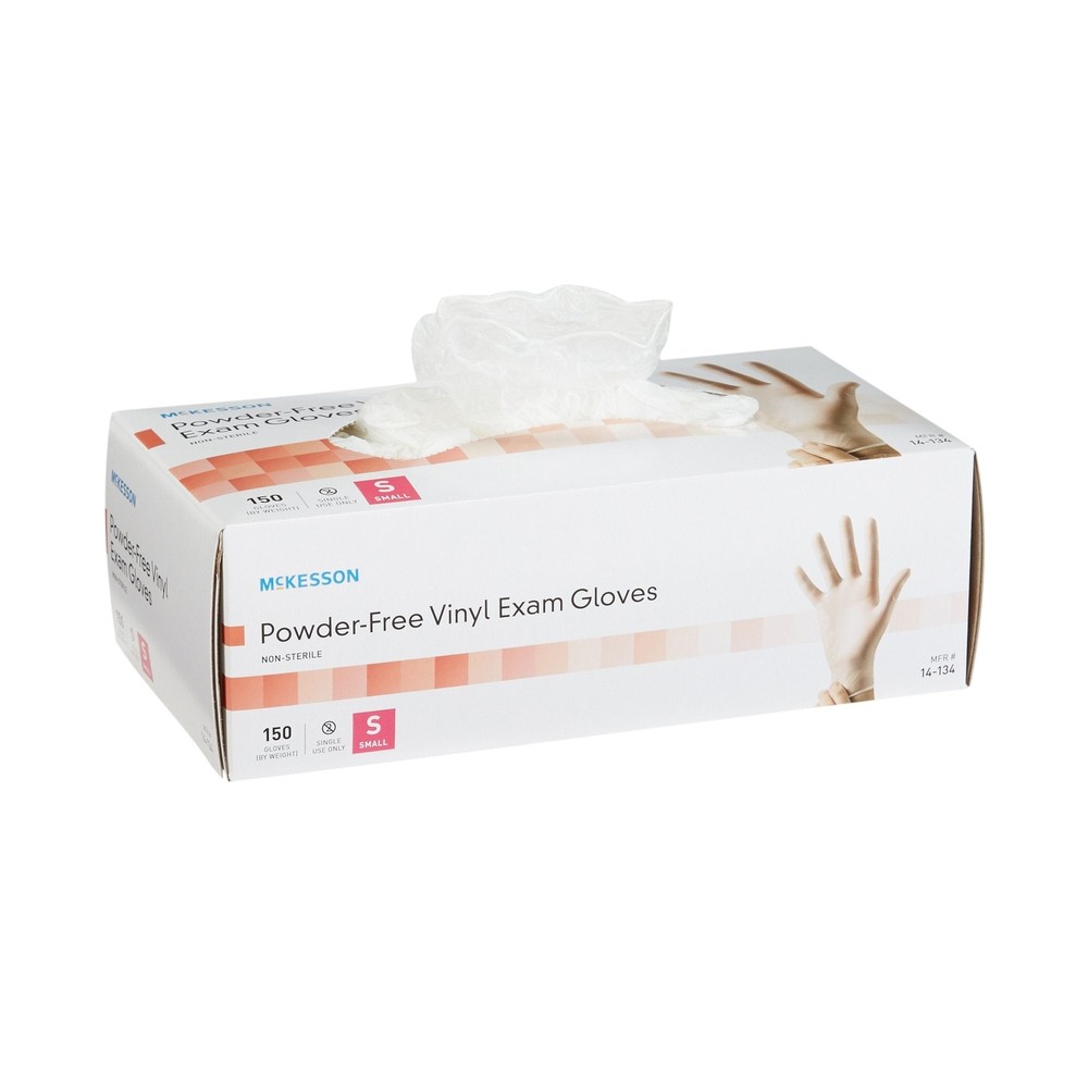 SMALL McKesson Vinyl Exam Glove Standard Cuff Length