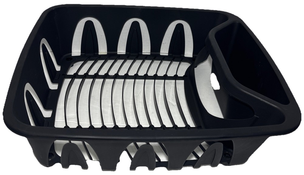 Storage Essentials—Black Dishwashing Drying Rack—13.8x 11.75x 3.74 In—24 HR SHIP