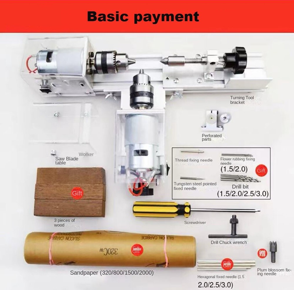 Lathe Mini Machine Tools Woodworking Bead Machine Perforator DIY Tools