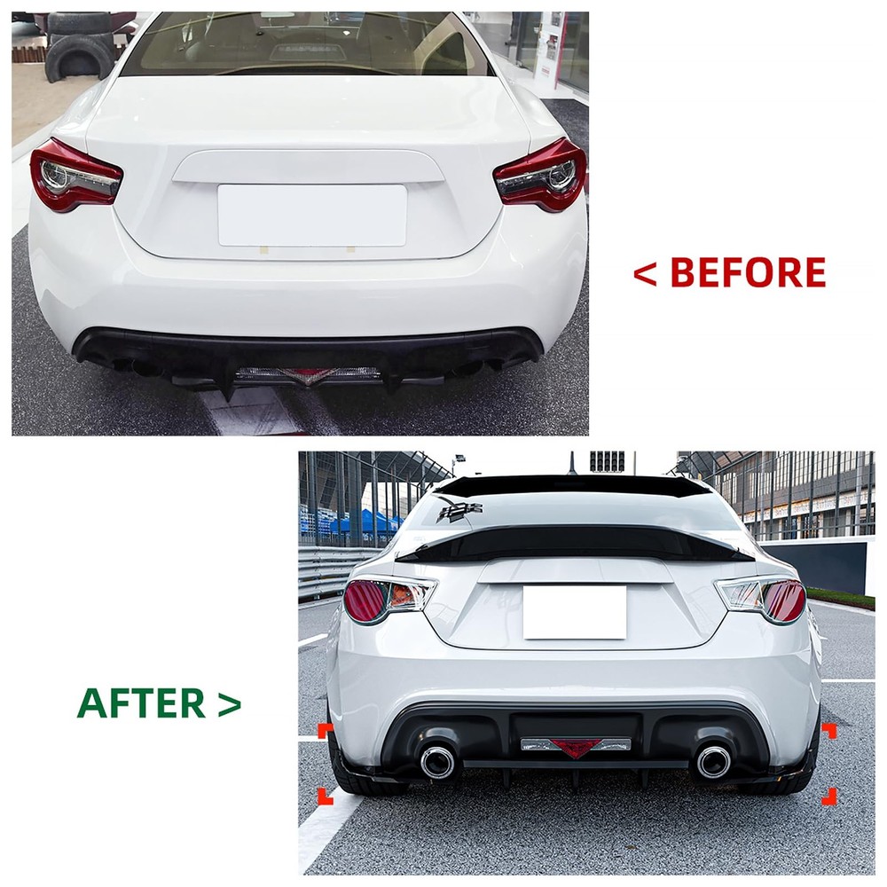 Rear Diffuser For 2013-2016 FR-S 86 2013-2020 BRZ IKON Style Gloss Black PP