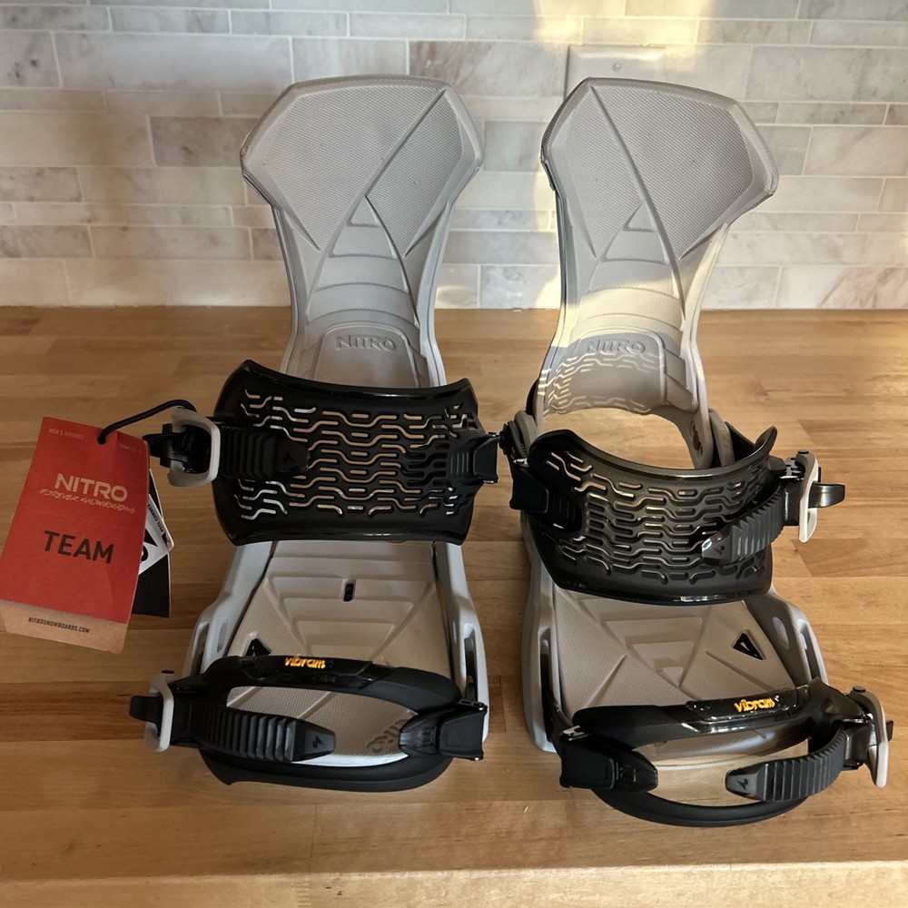 Nitro Team Men's Snowboard Bindings, Grey, Medium MY26