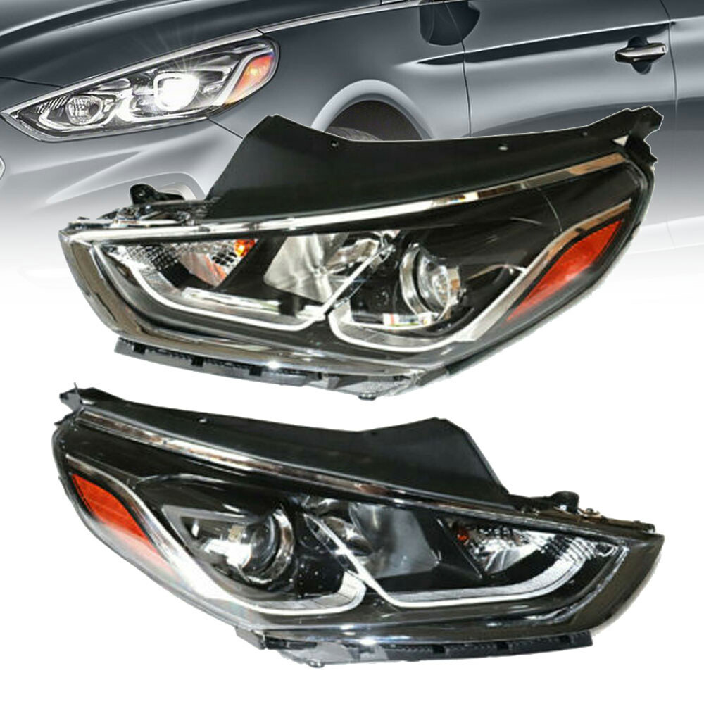 For Hyundai Sonata 2018 2019 Pair Halogen Headlights Set Left & Right Side Lamps