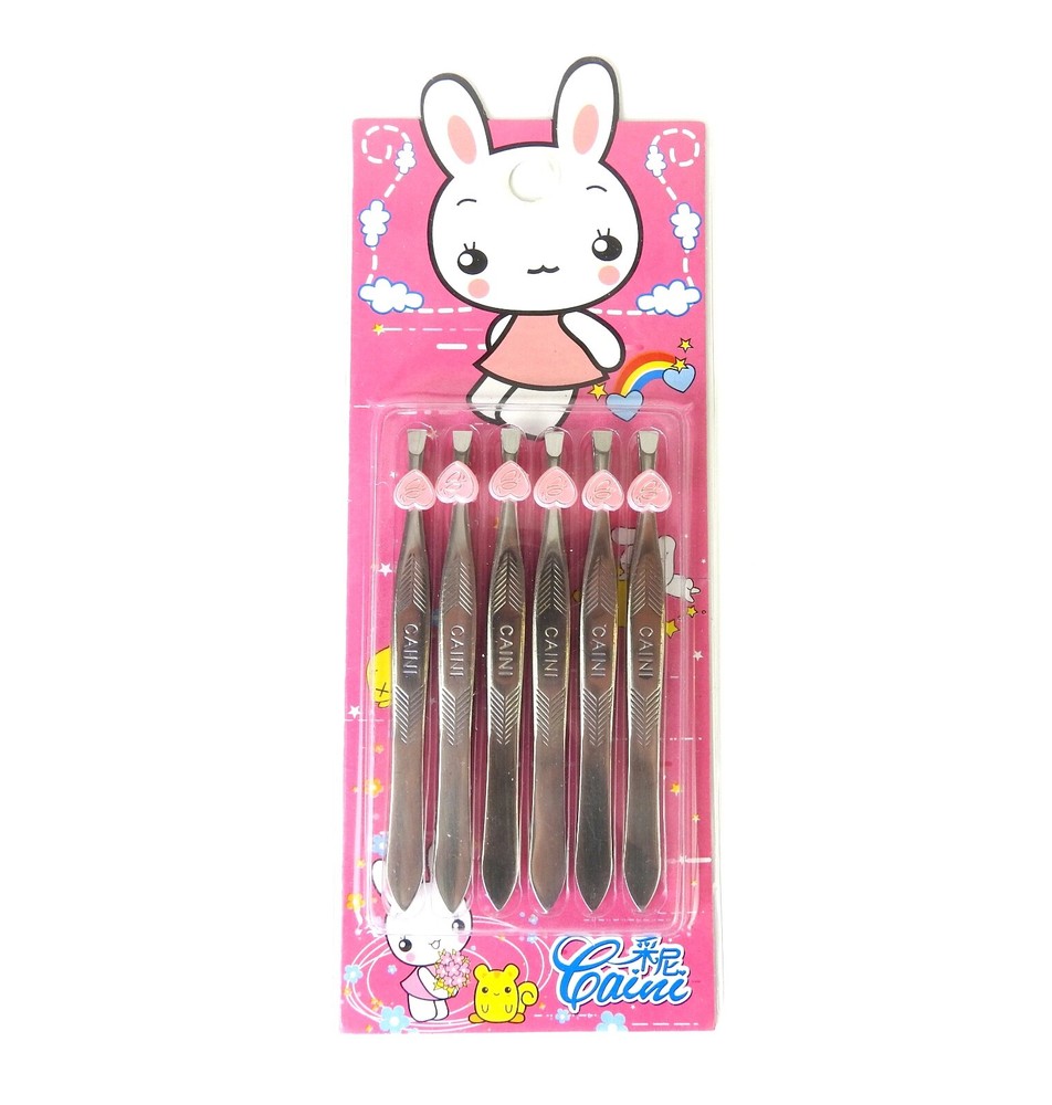 6pcs Straight Tip Tweezer Set