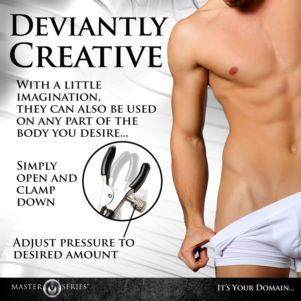 Master Series Daggers Double Chain Nipple Clamps - Silver