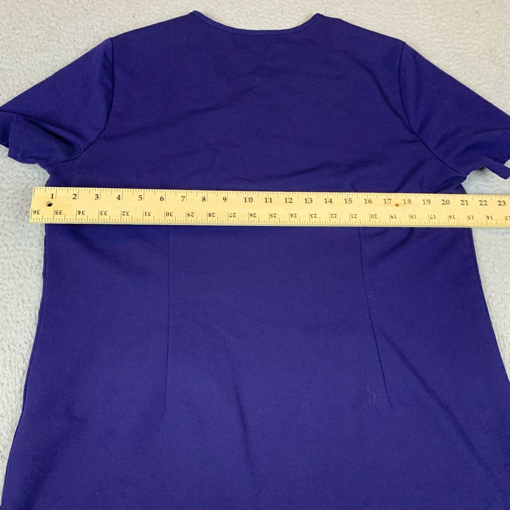 FIGS Scrub Top Womens Large Blue Polyester Stretch Short Sleeve V-Neck Pullover