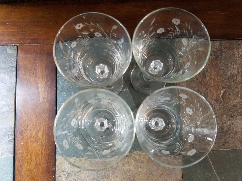 4 Libbey Rock Sharp 3006-12 Water Goblets Glasses 7"