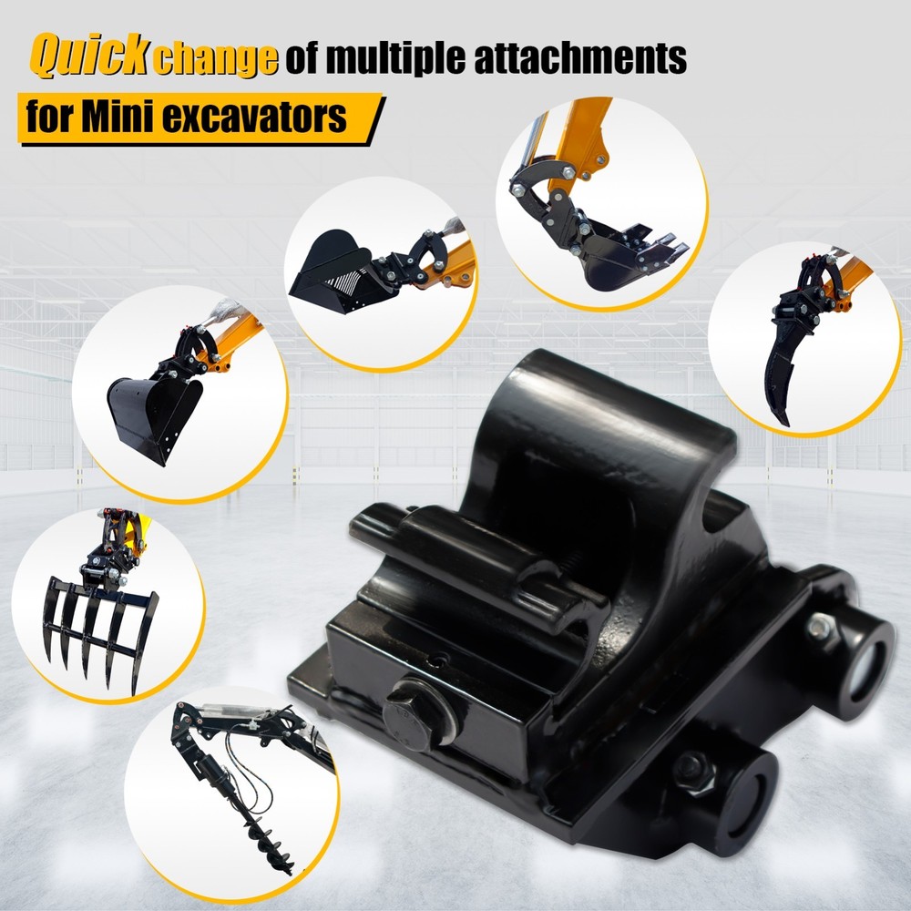 Quick Hitch Coupler 25mm Pin Fast Attach Tool Changer for Mini Excavator