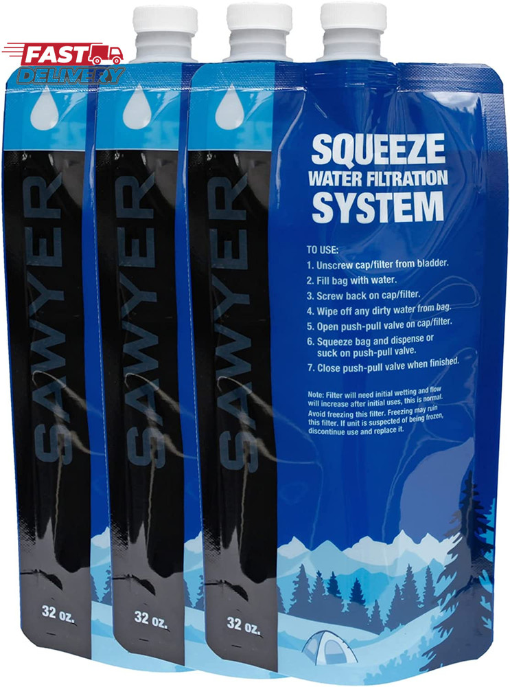 Squeezable Pouches for Squeeze Water Filtration System