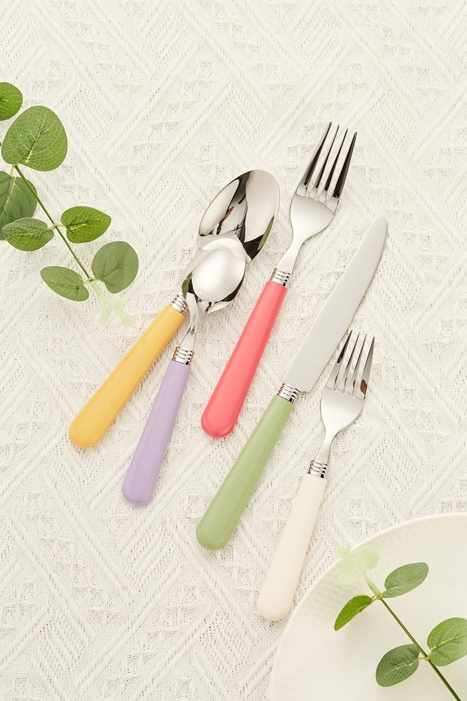 20 PCS Mix Solid Silverware Set Stainless Steel Cutlery Color Handle Flatware