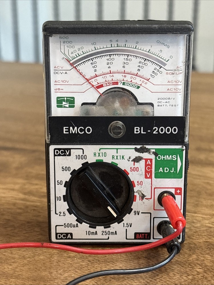 Vintage Analog Multitester Emco Electronics Model BL-2000 Ohm/V DC AC