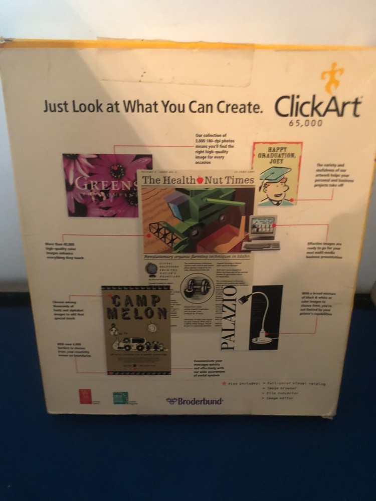 Broderbund Click Art 65,000 5 Cd Window 95 COMPLETE