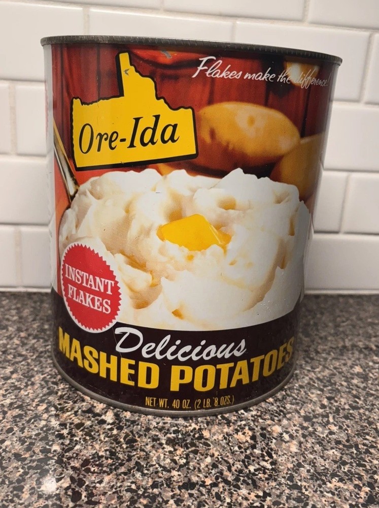 VINTAGE ORE-IDA INSTANT FLAKES MASHED POTATO EMPTY CAN 40oz