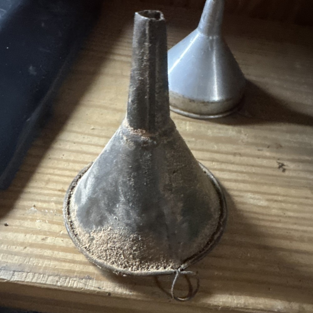 6 Galvinized Funnels All Different Sizes