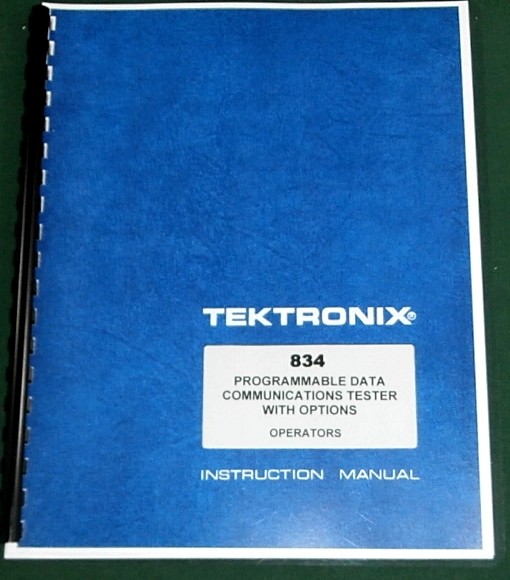 Tektronix 834 Operators Manual: Comb Bound & Protective Plastic Covers