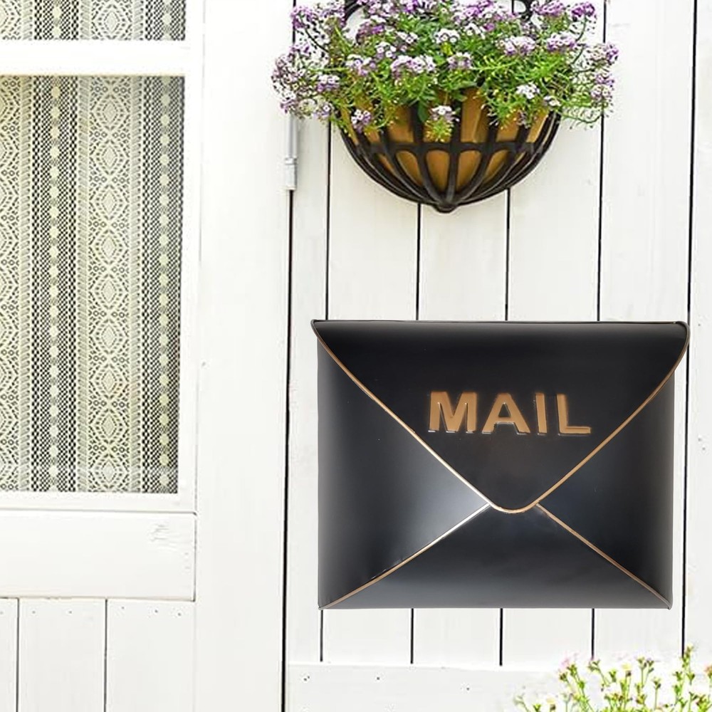 Wall Mount Mailbox Metal Post Box Envelope Mailboxes Outside Drop Safe Letter