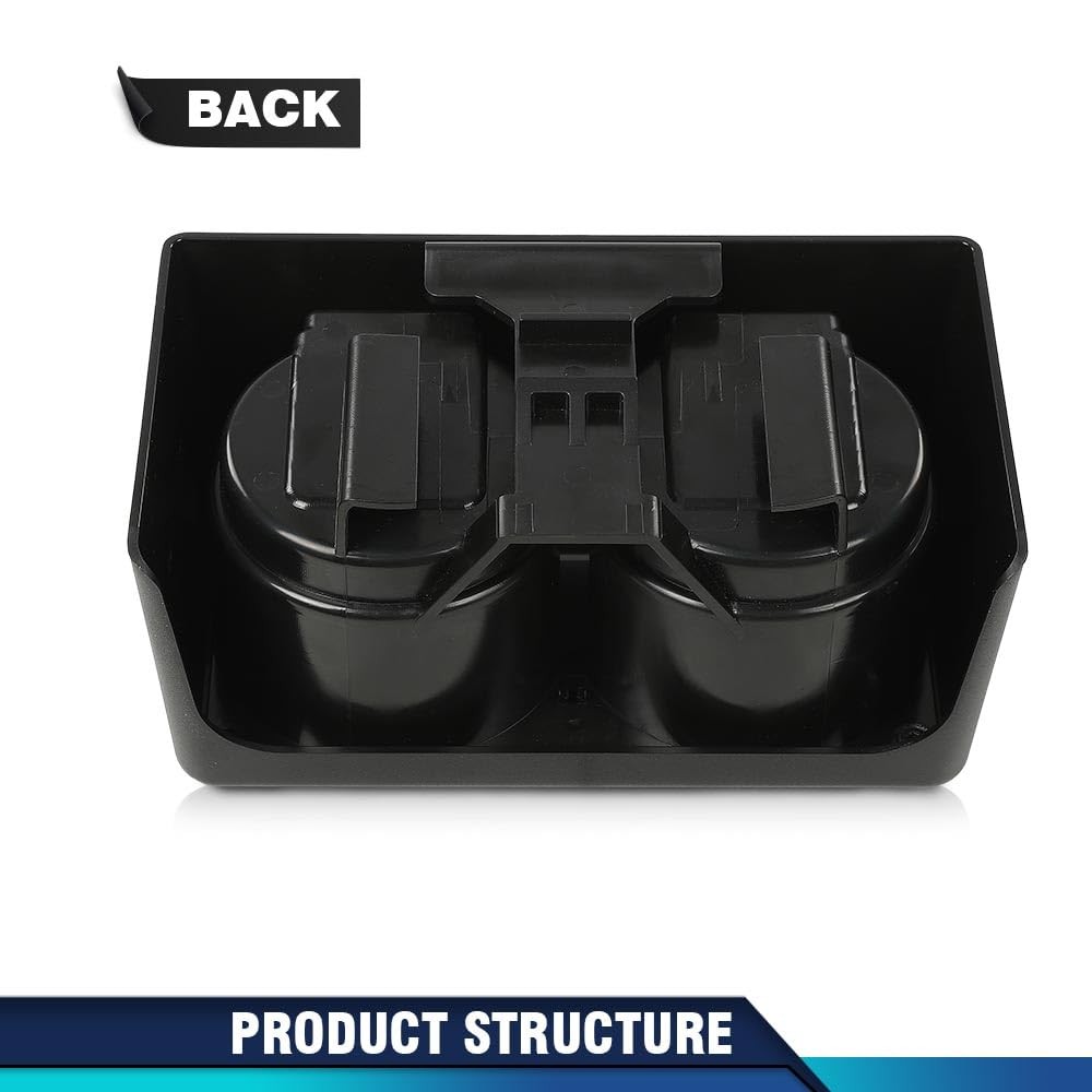 Bench Seat Dual Cup Holder Center Console Insert Double Storage Front Rear Co...